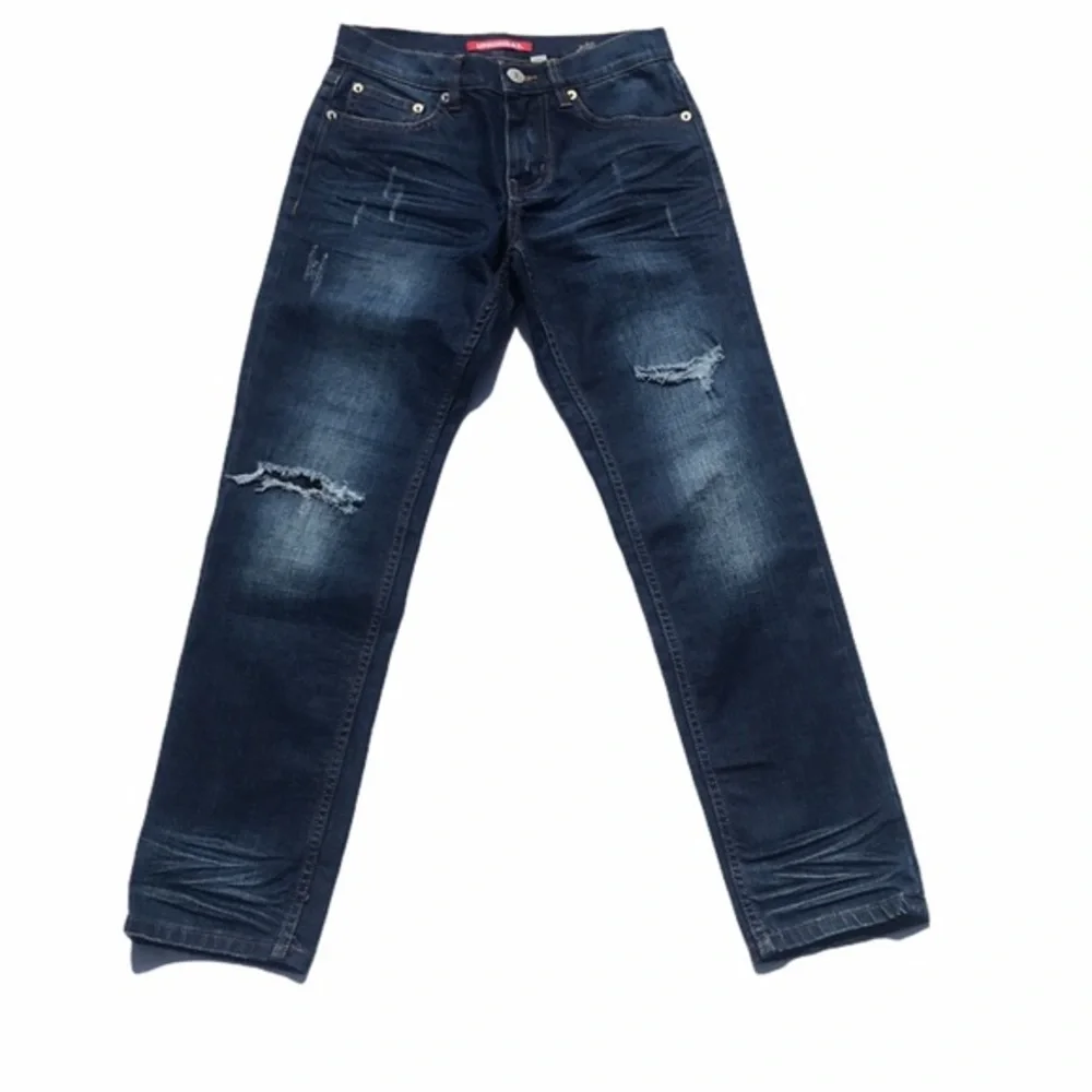 Unionbay distressed jeans slim boyfriend straight‎
